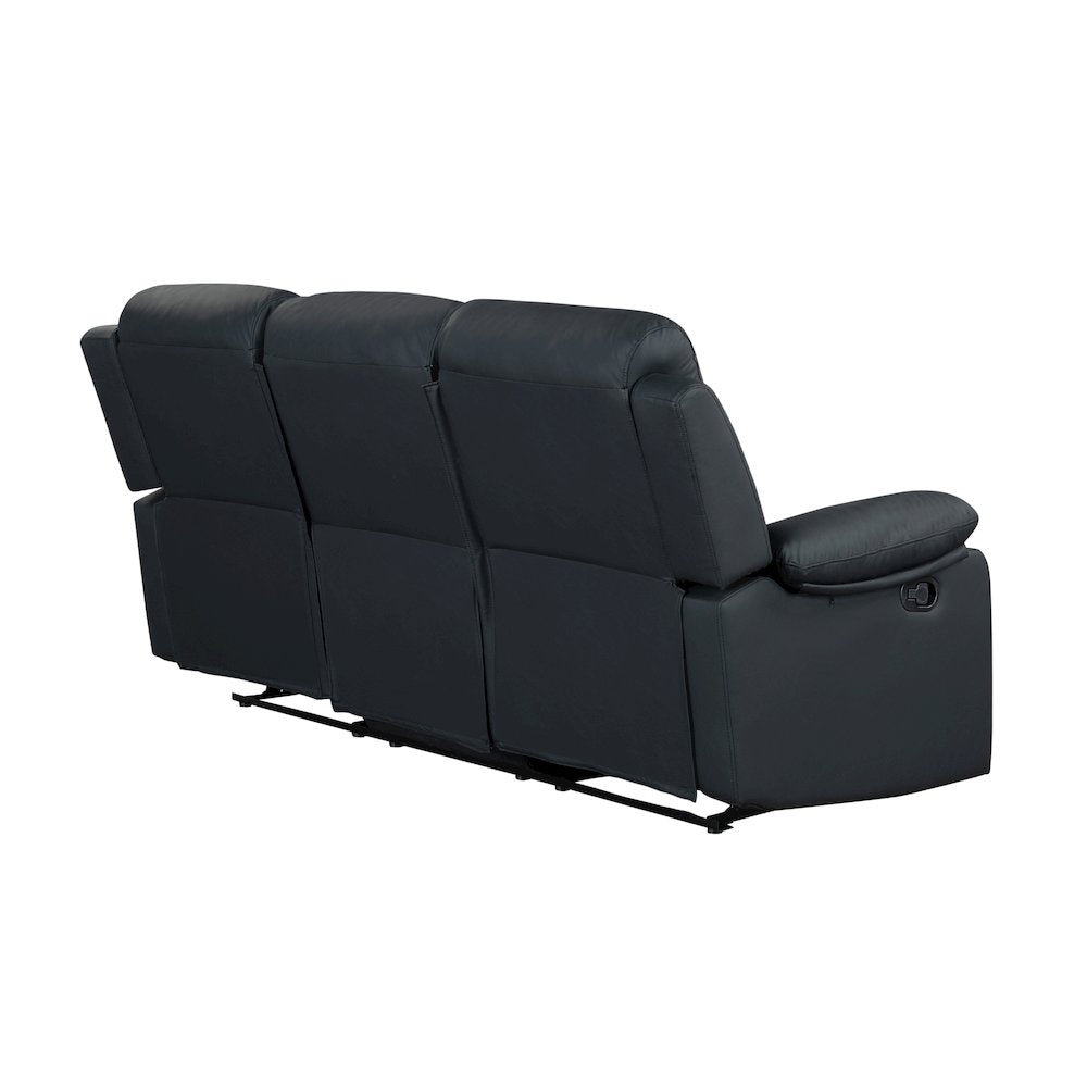 U6026 Black Pu 72A Reclining Sofa With Led