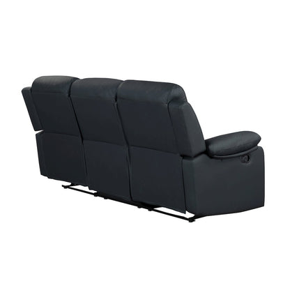 U6026 Black Pu 72A Reclining Sofa With Led