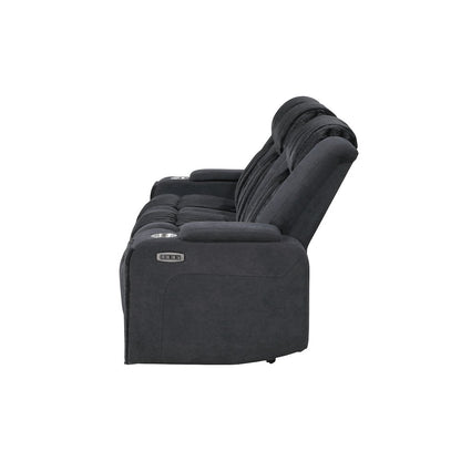 U8000 Black Pwr Rec Sofa W/Phr, Ddt, Reading Light & Led Light