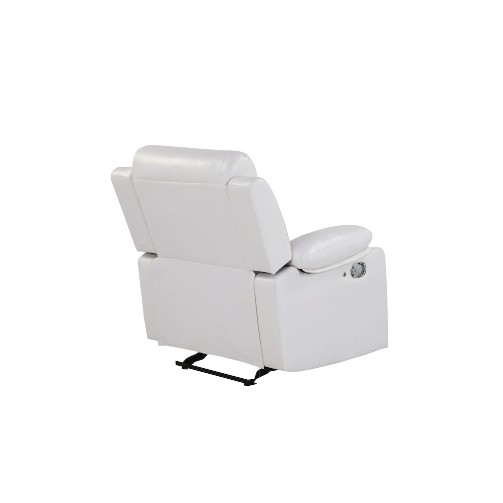 U6026 Blanche White Glider Recliner With Led