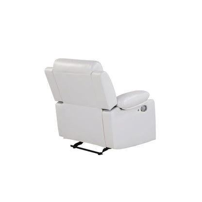 U6026 Blanche White Glider Recliner With Led
