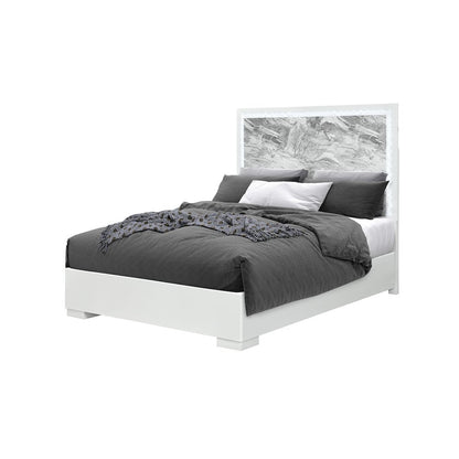 Naomi Silver Marble  Full Bed With Led