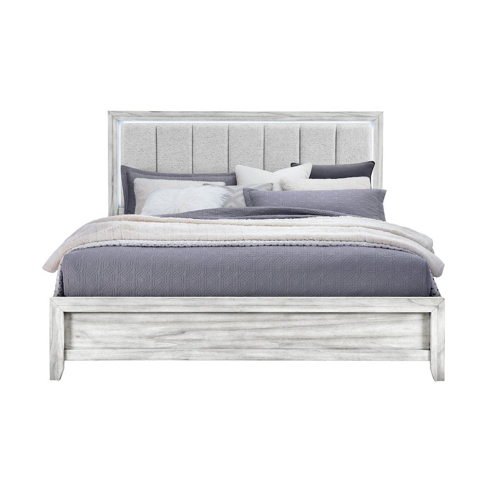 Elsie Grey King Bed With Led