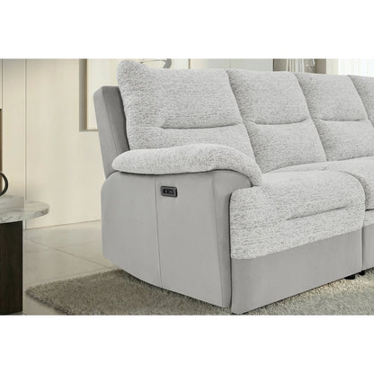 U3822 Grey/Ice Sectional With Pullout Bed And Usb