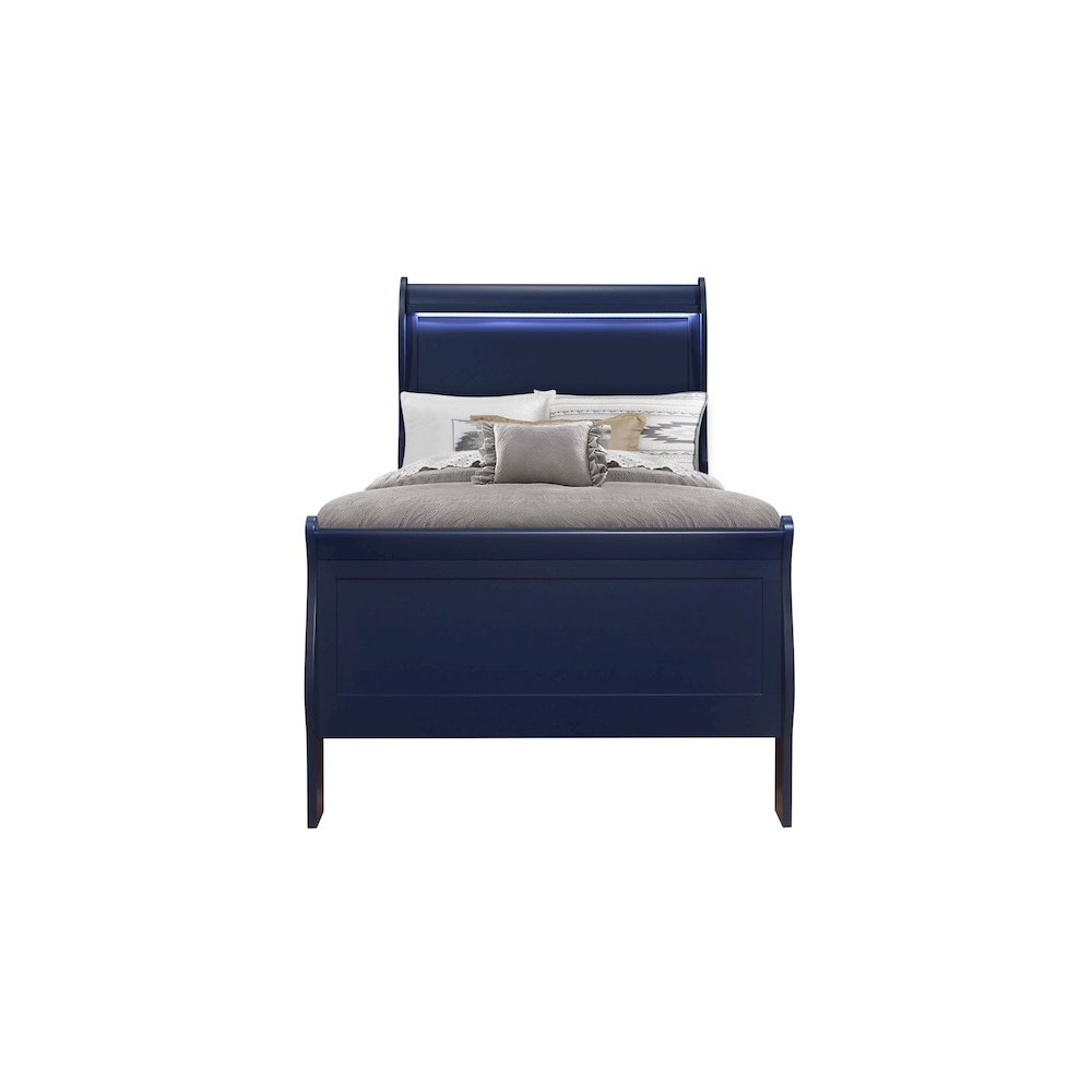 Charlie Blue Twin Bed With Led