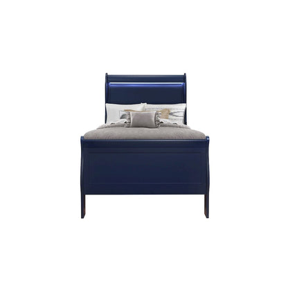 Charlie Blue Twin Bed With Led