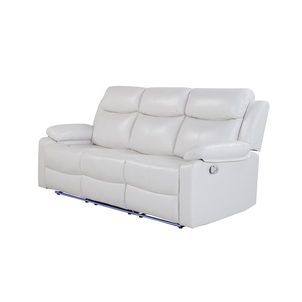 U6026 Blanche White Reclining Sofa With Led