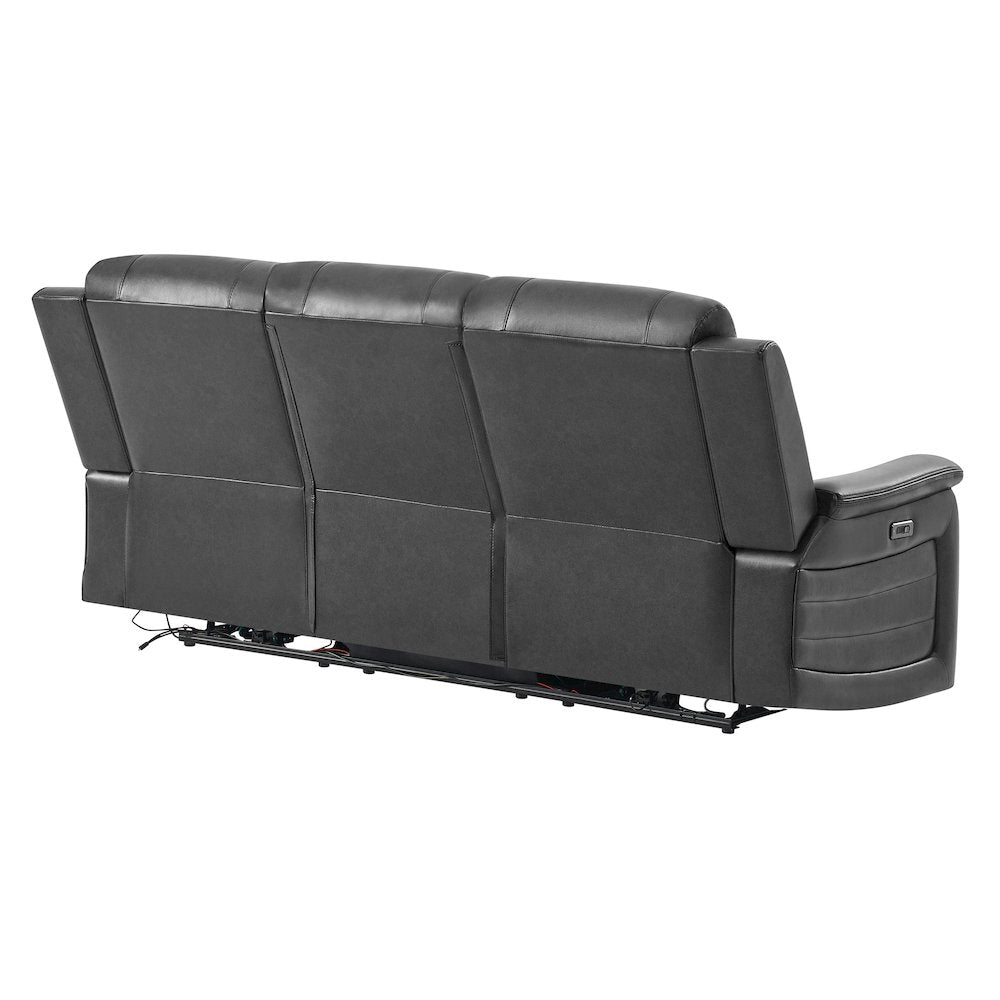 U8879 Blanche Charcoal Pwr Rec Sofa W/Led & Global Surround System