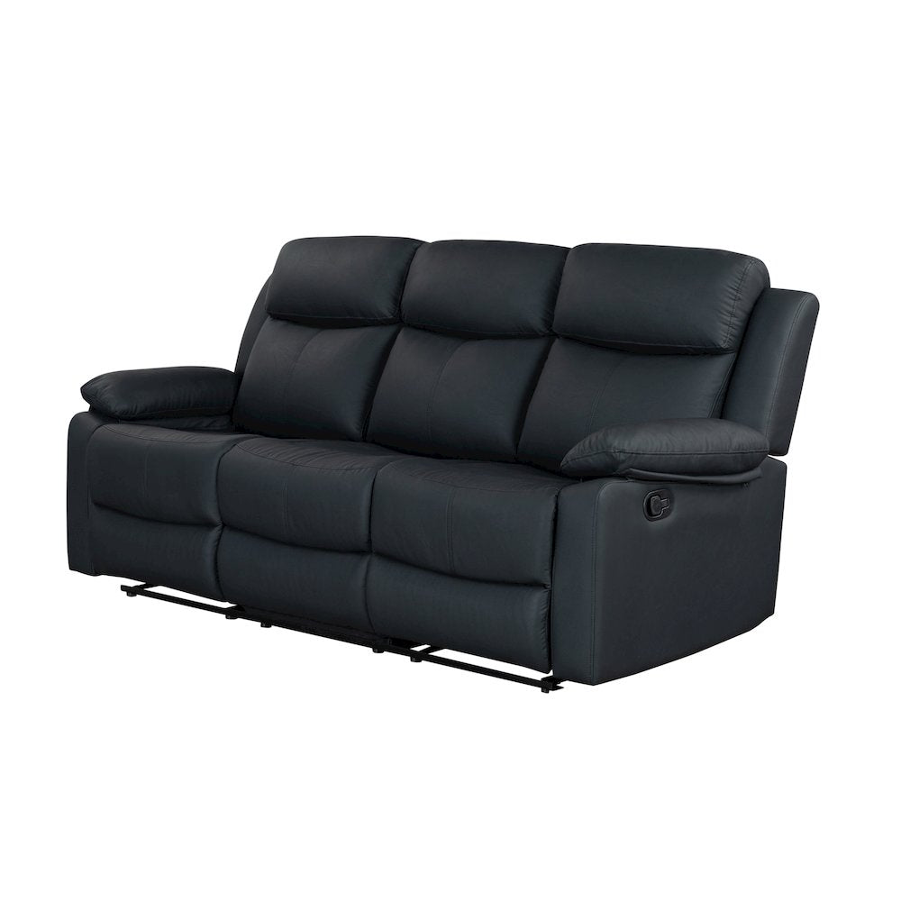 U6026 Black Pu 72A Reclining Sofa With Led