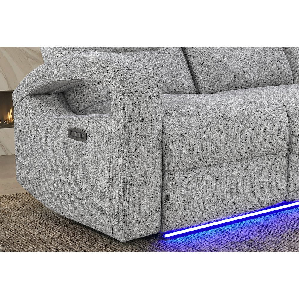 U6611 Grey 15 Power Recliner With Led