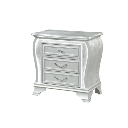 Aria Silver Nightstand With Led
