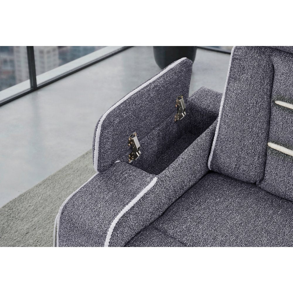 U1895 Grey P2 Console Reclining Loveseat With Is And Led