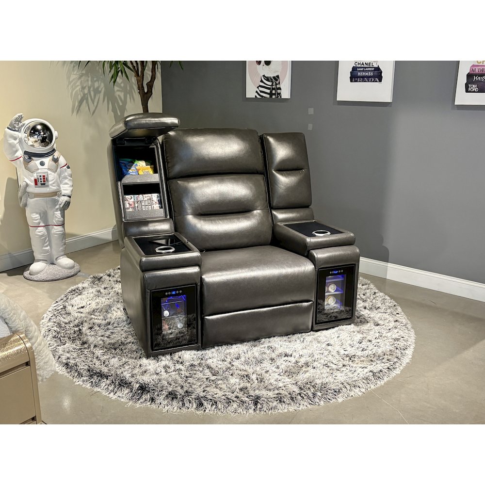 Mvp Blanche Black Power Recliner With Power Headrest