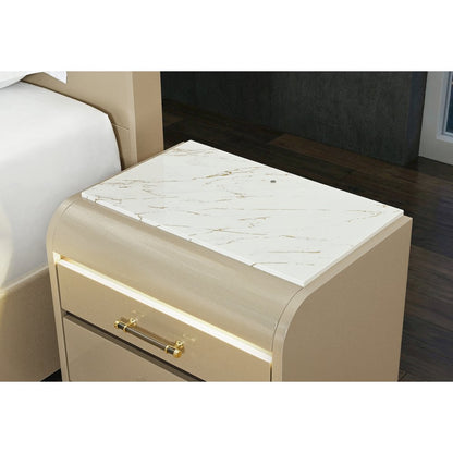Genesis Gold Queen Bed With Led