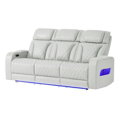 U8611 Blanche Silver Pwr Rec Sofa With Phr And Led