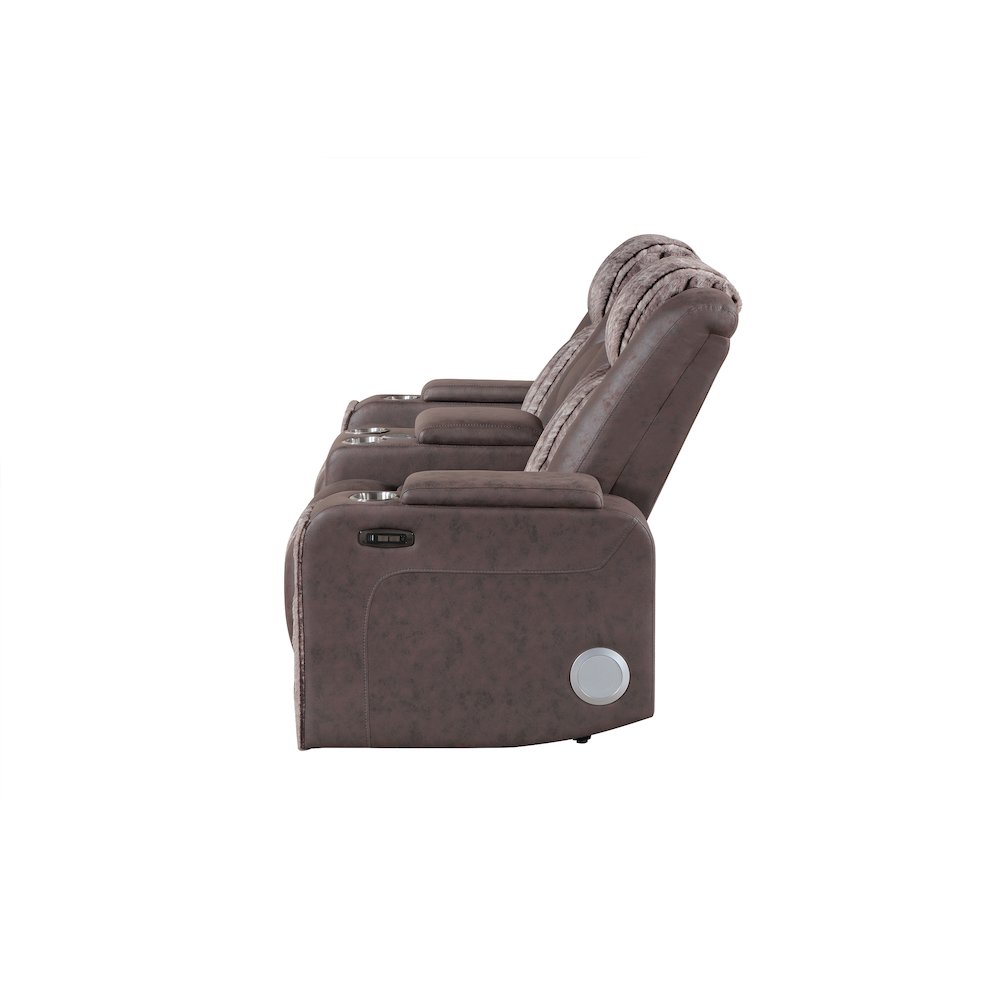 U8000 Brown Pwr Console Rec Loveseat W/Phr, Led And Speaker