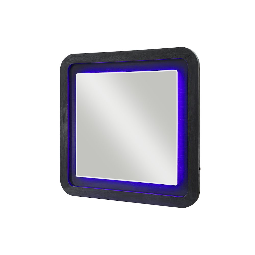 Beckett Wht/Blk Mirror W/ Led