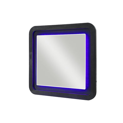 Beckett Wht/Blk Mirror W/ Led