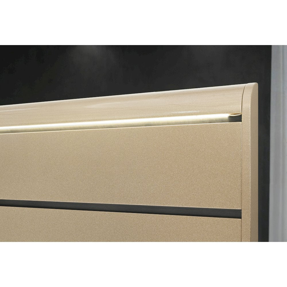 Genesis Gold Queen Bed With Led