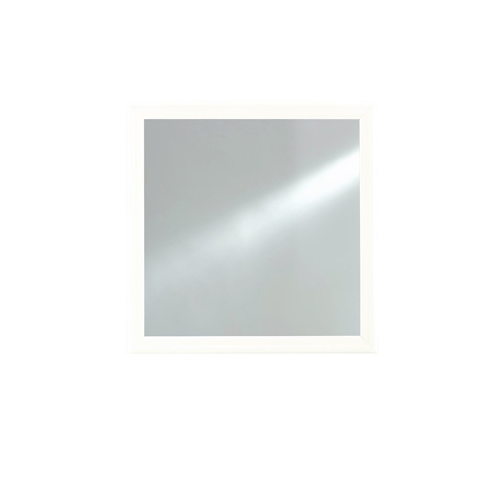 Traditional Glam Pompei Metallic White Mirror, Metallic White