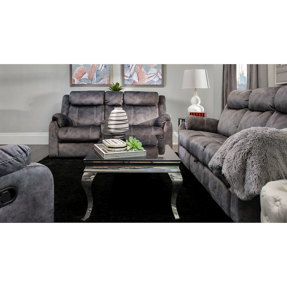 Transitional Domino  Reclining Sofas, Granite