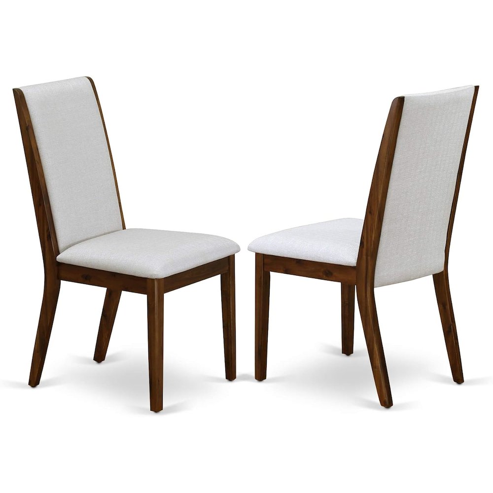 East West Furniture LALA9-88-05 9 Piece Dining Room Furniture Set Includes a Rectangle Wooden Table with Removable Leaf and 8 Grey Linen Fabric Upholstered Chairs, 42x92 Inch, Walnut