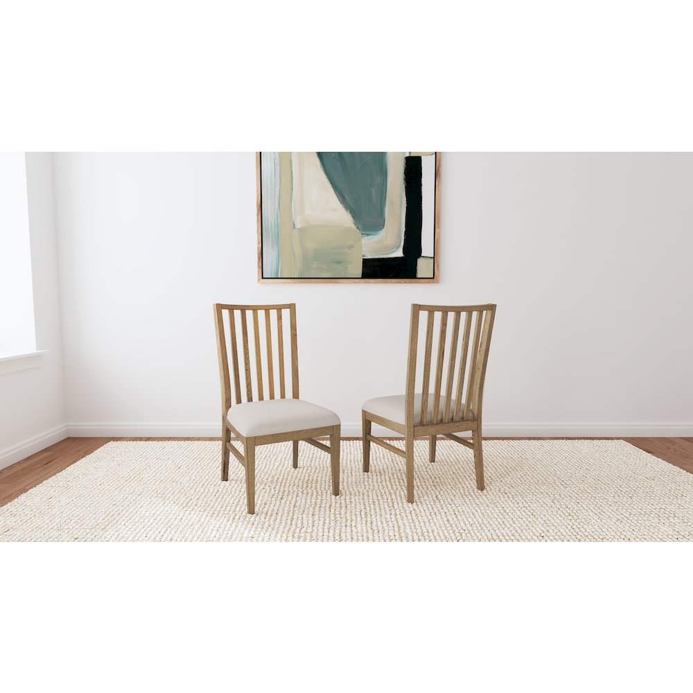 Weston Slatback Chair with Upholstered Seat (2 pack), Acorn