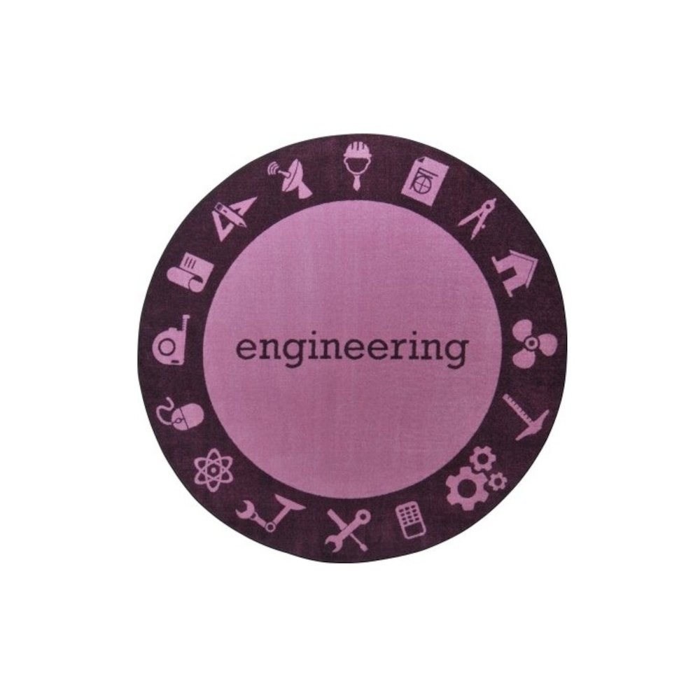 Kid Essentials STEAM 5'4" Round Area Rug in Color Engineering