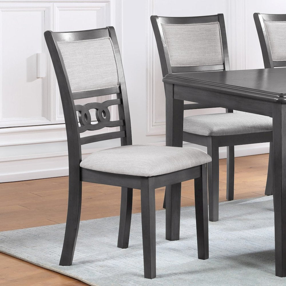 Furniture Gia Solid Wood Dining Chair in Gray (Set of 2)
