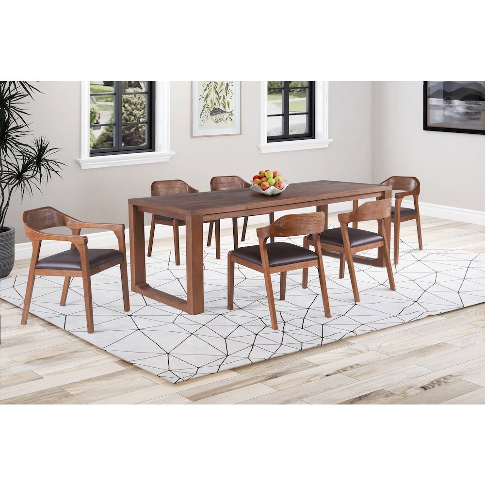 Rasmus 7pc Dining Set - Chestnut Wire-Brush Finish