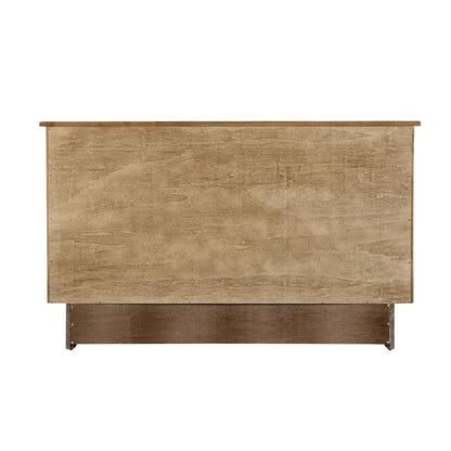 Queen Size Wood Murphy Cabinet Bed Light Brown with Compact Free Standing Design