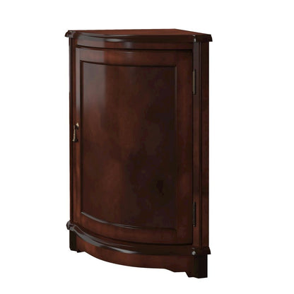 Dark Brown Corner Storage Cabinet with Doors for Compact Home Spaces
