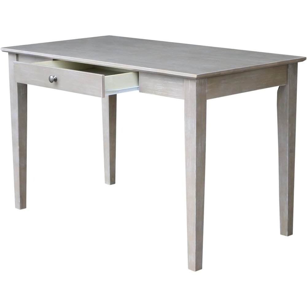 Writing Desk With Drawer, Washed Gray Taupe