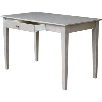 Writing Desk With Drawer, Washed Gray Taupe
