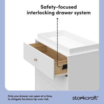 California 3 Drawer Chest With Topper - White with Driftwood
