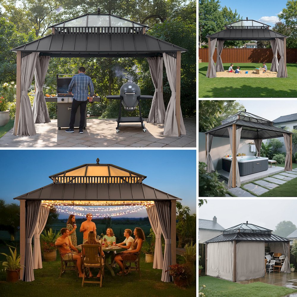 14 ft. x 12 ft. Kingston Extra-Tall, Wide Hardtop Gazebo