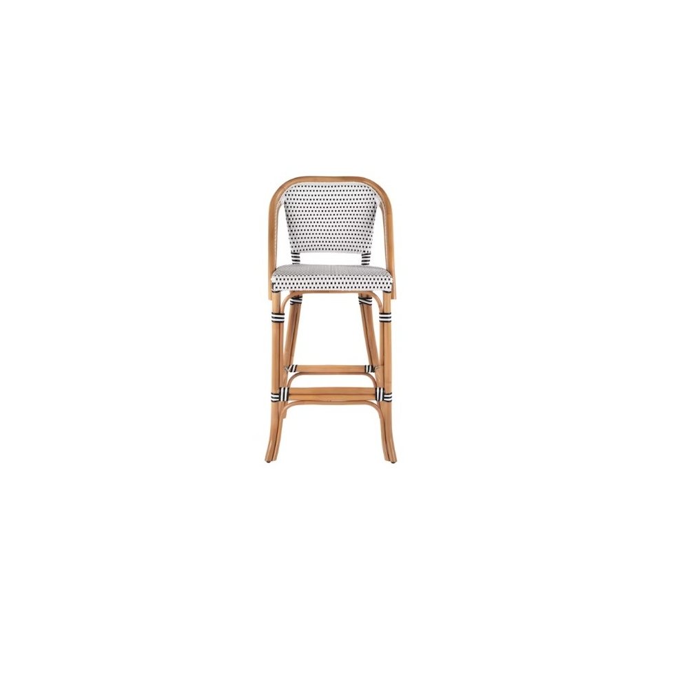 Lila Rattan 28 in. Seat Height Bar Stool with Back and Footrest