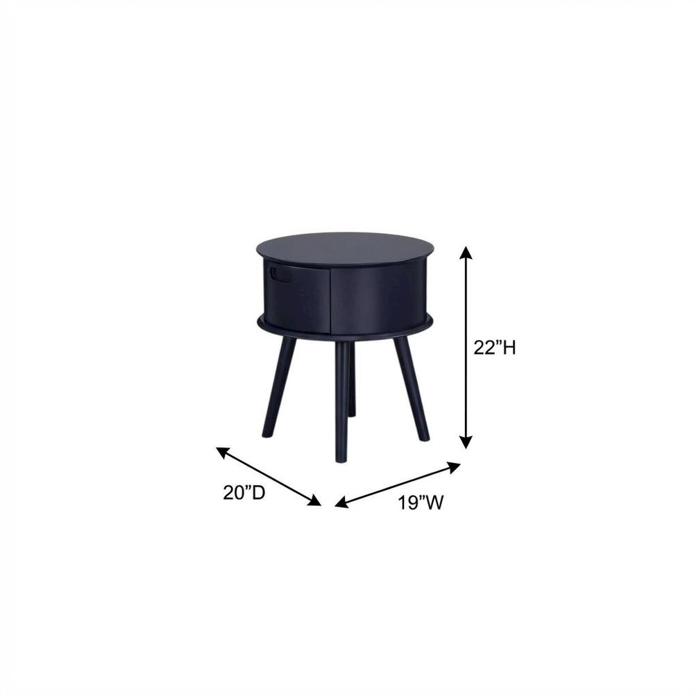 Navy Blue Nightstand with Modern Design and Sturdy Construction