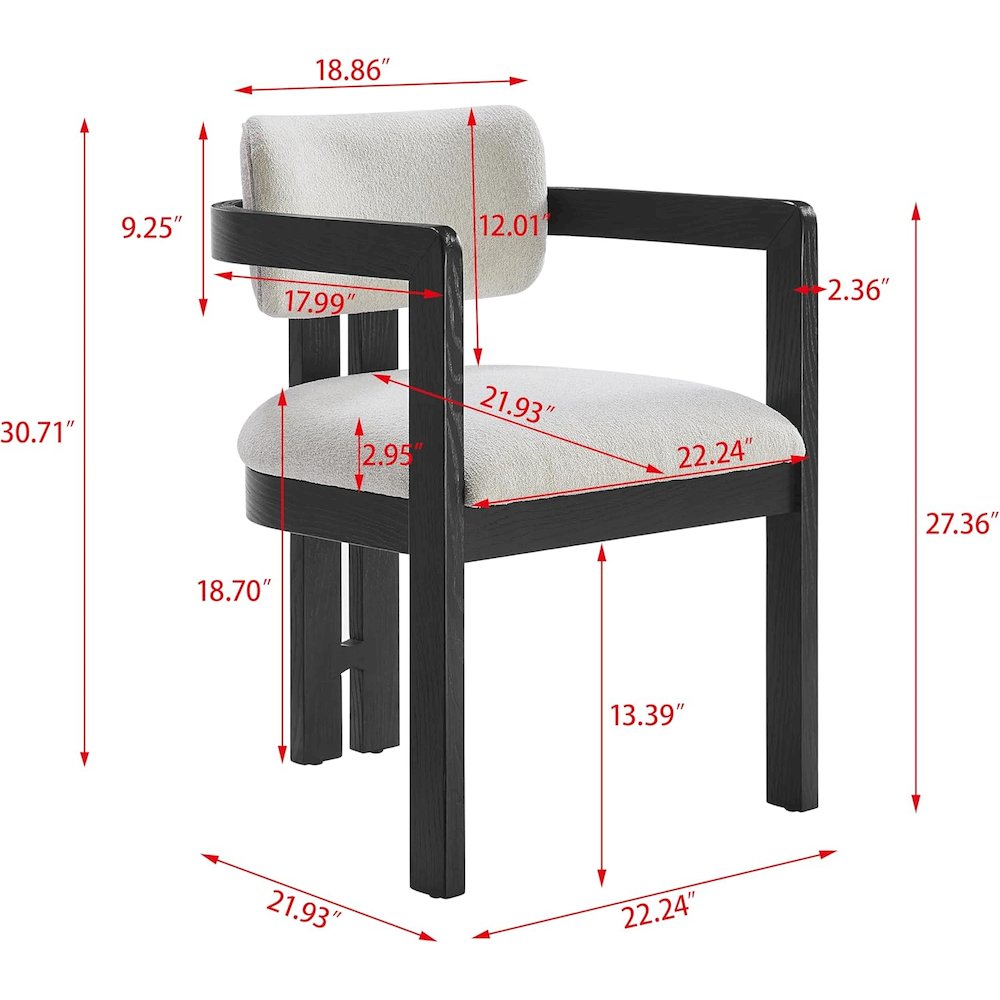 Tappelle Mid-Century Modern Fully Assembled Dining Arm Chairs, Set of 2, Black