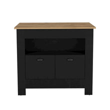 Arlet Kitchen Island Black/Macadamia MDF