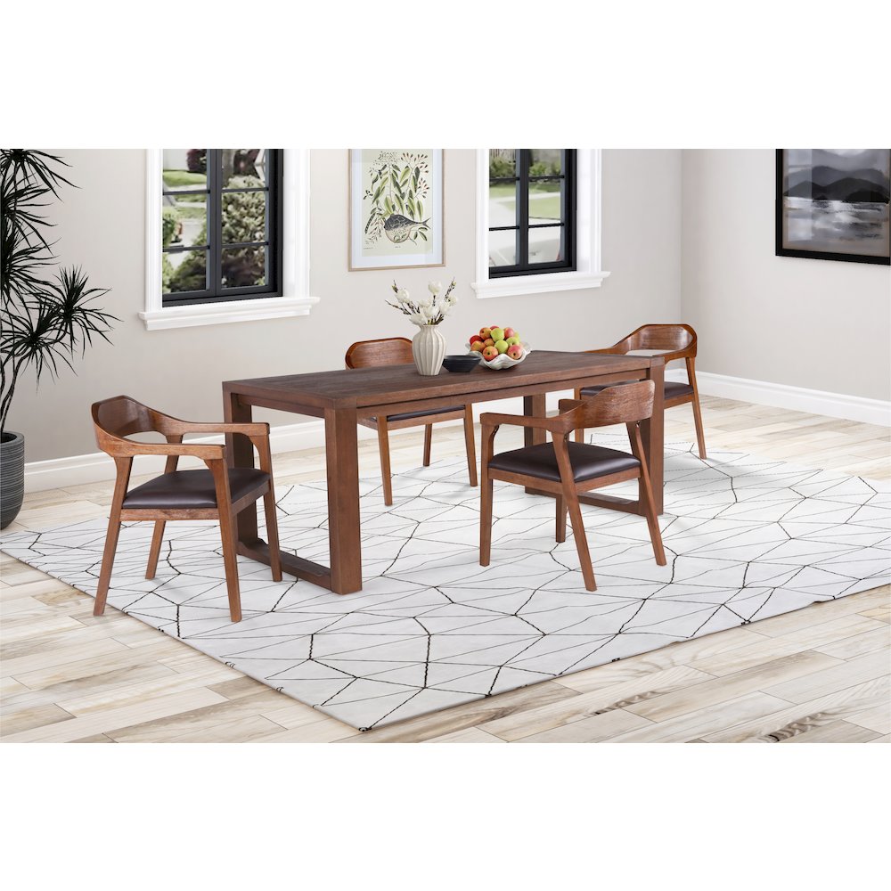 Rasmus 5pc Dining Set - Chestnut Wire-Brush Finish