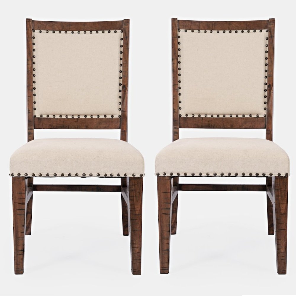 Fairview Transitional Solid Wood Upholstered Side Chair (Set of 2)