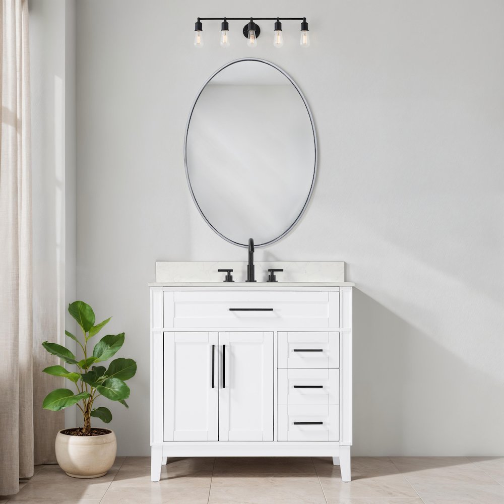 36 inch Single Bathroom Vanity in White