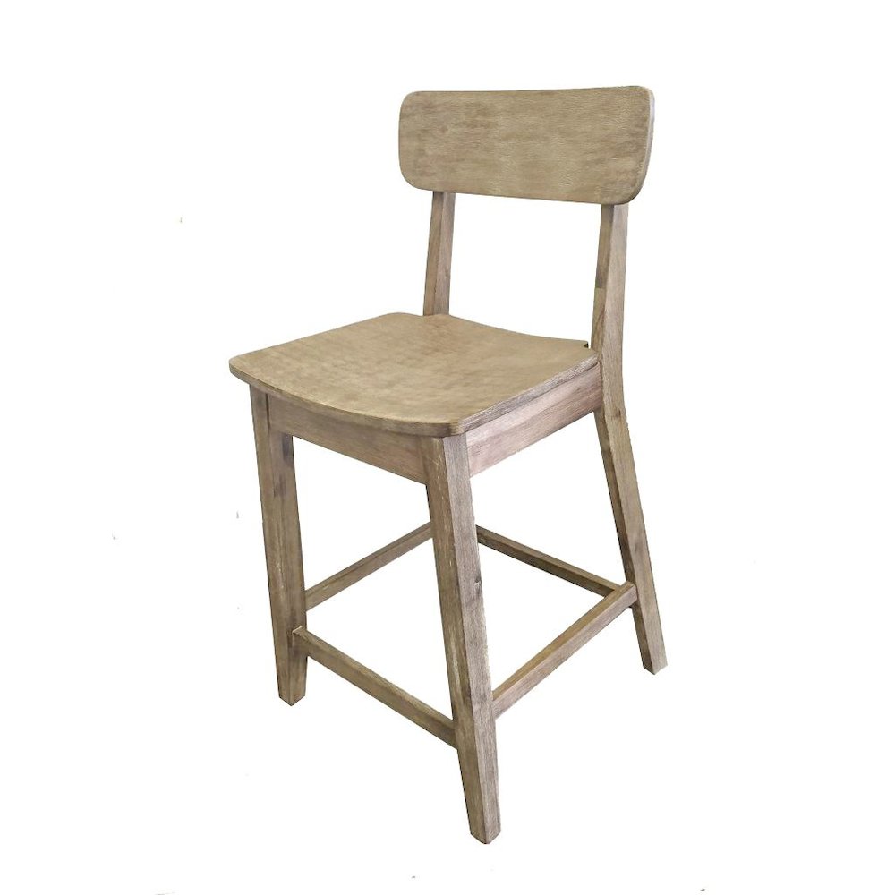 Torino Wood Counter Stool - Barnwood Wire-Brush