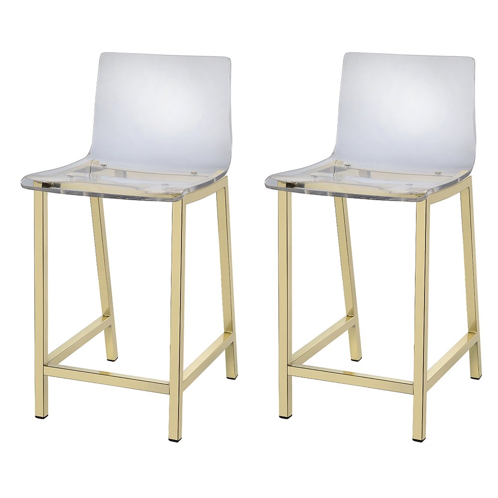 Acrylic Counter Stool Gold - Set of 2