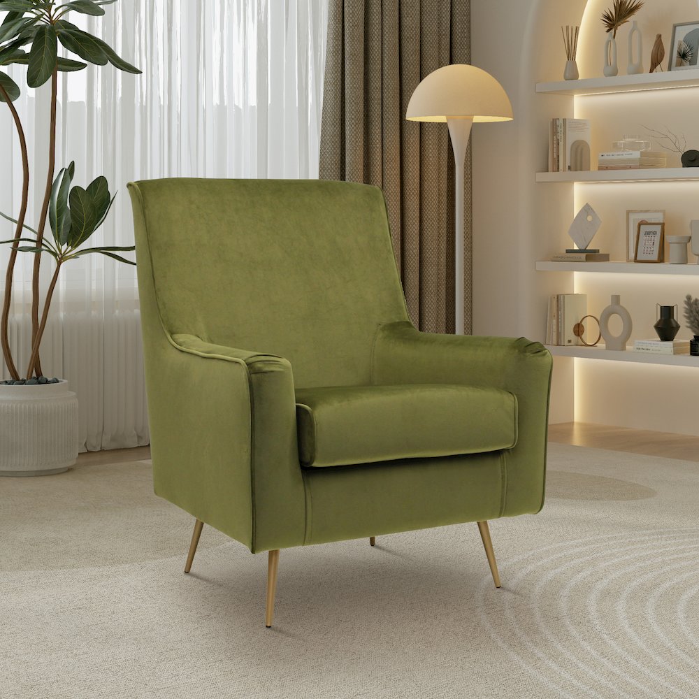 Lana Mid Century Arm Chair - Chantel Avocado