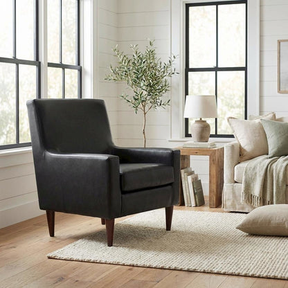Emma Arm Chair - Leatherette Black