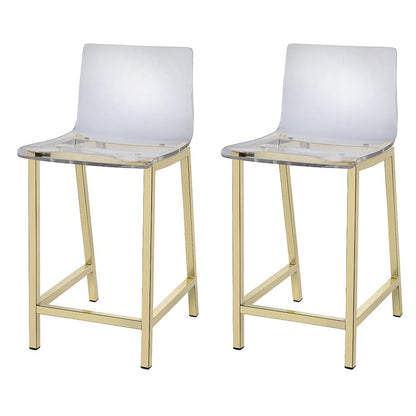 Clear Lucite Acrylic Backless Counter Stool Set of 2
