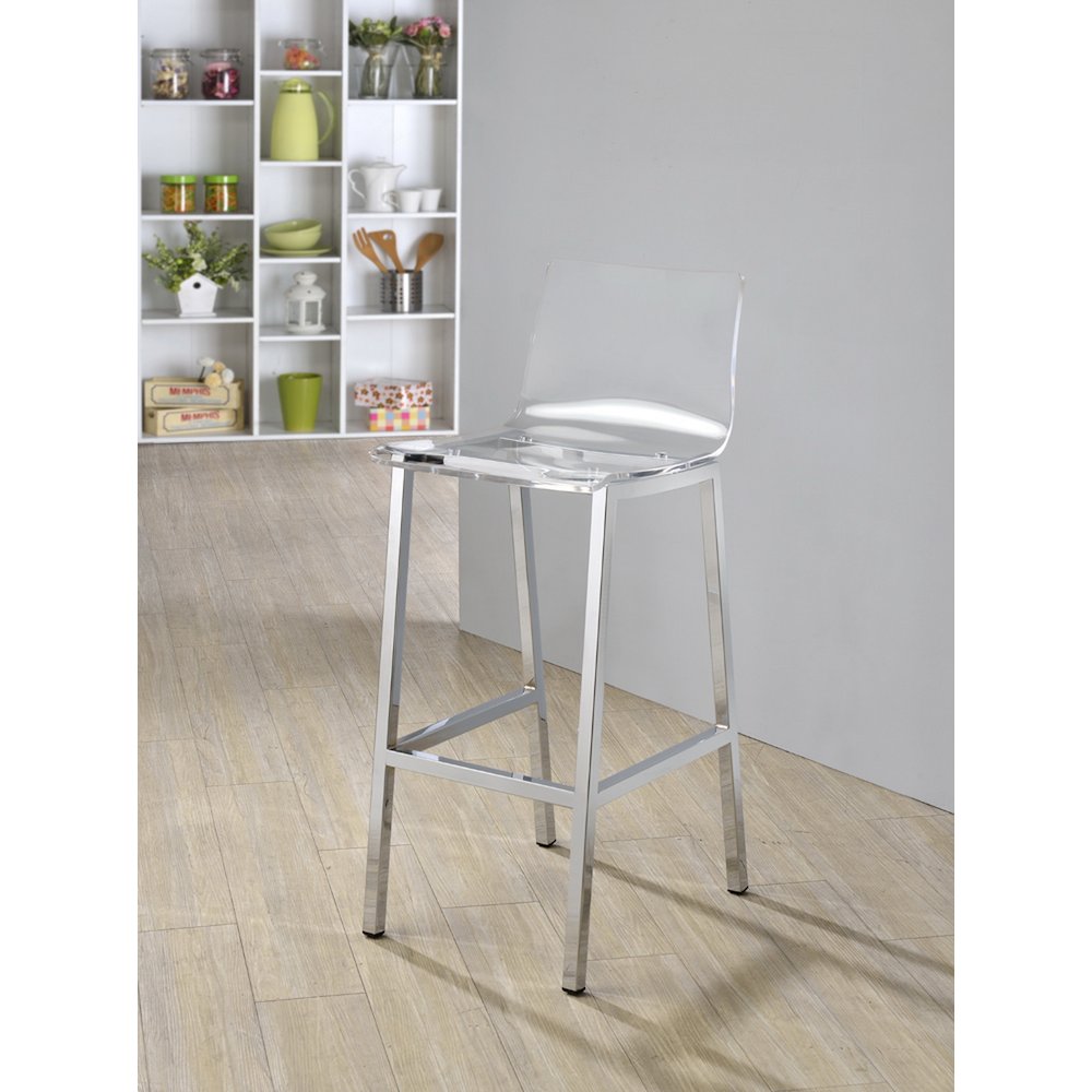Clear Lucite Acrylic Backless Counter Stool Set of 2