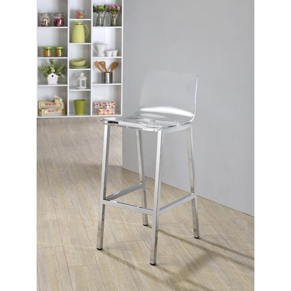 Clear Lucite Acrylic Backless Counter Stool Set of 2